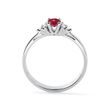 RING AUS 14KT WEISSGOLD MIT RUBIN UND DIAMANTEN - RINGE MIT RUBIN - RINGE