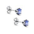 TANZANITE WHITE GOLD STUD EARRINGS - TANZANITE EARRINGS - EARRINGS