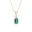 EMERALD AND DIAMOND NECKLACE IN YELLOW GOLD - EMERALD NECKLACES - NECKLACES