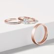 ROSE GOLD WEDDING RING SET WITH DIAMOND HALF ETERNITY RING - ROSE GOLD WEDDING SETS - WEDDING RINGS