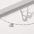 AQUAMARINE DROP EARRINGS IN WHITE GOLD - AQUAMARINE EARRINGS - EARRINGS