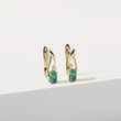 EMERALD AND DIAMOND EARRINGS IN YELLOW GOLD - EMERALD EARRINGS - EARRINGS