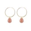 ORANGE MOONSTONE EARRINGS IN GOLD - SEASONS COLLECTION - KLENOTA COLLECTIONS