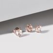 PUCES D'OREILLES EN OR ROSE AVEC MORGANITES TAILLE CŒUR - BOUCLES D'OREILLES EN MORGANITE - BOUCLES D'OREILLES