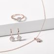 COLLIER EN OR ROSE AVEC FLEUR EN DIAMANT - COLLIERS AVEC DIAMANTS - COLLIERS