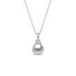 AKOYA PEARL AND DIAMOND WHITE GOLD NECKLACE - PEARL PENDANTS - PEARL JEWELLERY