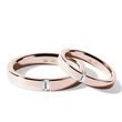 HOCHZEITSSET MIT DIAMANT IM BAGUETTESCHLIFF IN ROSÉGOLD - ROSÉGOLDENE TRAURINGE IM SET - TRAURINGE