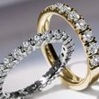Gold Ring Set with Clear Diamonds