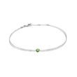 GREEN DIAMOND DOUBLE CHAIN BRACELET IN WHITE GOLD - DIAMOND BRACELETS - BRACELETS