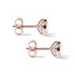 PUCES D'OREILLES EN OR ROSE ET AIGUE-MARINE - BOUCLES D'OREILLES EN AIGUE-MARINE - BOUCLES D'OREILLES