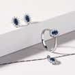 PARURE AURÉOLE EN OR BLANC AVEC SAPHIRS ET DIAMANTS - ENSEMBLES DE BIJOUX EN GEMMES - BIJOUX