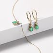 EMERALD EARRING AND PENDANT SET IN YELLOW GOLD - JEWELRY SETS - FINE JEWELRY