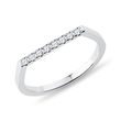 WHITE GOLD FLAT TOP RING WITH A ROW OF DIAMONDS - DIAMOND RINGS - RINGS