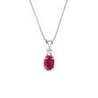 PENDENTIF EN OR BLANC 14 CARATS AVEC RUBIS ET DIAMANT - COLLIERS AVEC RUBIS - COLLIERS