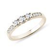 BAGUE EN OR JAUNE AVEC NEUF DIAMANTS - BAGUES DE FIANÇAILLES EN DIAMANT - BAGUES DE FIANÇAILLES