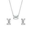 MOISSANITE EARRING AND NECKLACE SET MADE OF WHITE GOLD - JEWELLERY SETS - FINE JEWELLERY