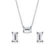 MOISSANITE EARRING AND NECKLACE SET MADE OF WHITE GOLD - JEWELRY SETS - FINE JEWELRY