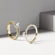 BAGUE DELUXE ENDIAMANTÉE D'OR JAUNE 14 CT - BAGUES DE FIANÇAILLES EN DIAMANT - BAGUES DE FIANÇAILLES