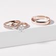 ALLIANCE CROISÉE EN OR ROSE AVEC DIAMANTS - ALLIANCES DE MARIAGE FEMMES - ALLIANCES DE MARIAGE