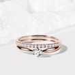 DIAMOND ENGAGEMENT RING SET IN ROSE GOLD - ENGAGEMENT AND WEDDING MATCHING SETS - ENGAGEMENT RINGS