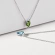 Necklace Drop in White Gold with Moldavite