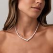 COLLIER DE PERLES INTEMPOREL AVEC FERMOIR EN OR BLANC - COLLIERS DE PERLES - PERLES