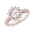 ROSÉGOLDRING MIT RUNDEM MORGANIT UND DIAMANTEN - RINGE MORGANIT - RINGE