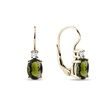 OVALE OHRRINGE MIT DIAMANTEN IN GELBGOLD - OHRRINGE MIT MOLDAVIT - OHRRINGE