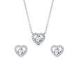 White Gold and Diamond Heart Jewelry Set