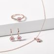 BLUMENOHRRINGE AUS ROSÉGOLD MIT ROSA SAPHIREN - OHRRINGE MIT SAPHIR - OHRRINGE