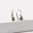 KLASSISCHE OHRRINGE MIT OVALEM MOLDAVIT AUS 14 KT WEISSGOLD - OHRRINGE MIT MOLDAVIT - OHRRINGE