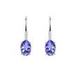 BOUCLES D'OREILLES D'OR BLANC AVEC BRILLANTS ET TANZANITES - BOUCLES D’OREILLES EN TANZANITE - BOUCLES D'OREILLES