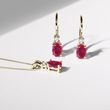 BOUCLES D'OREILLES EN OR, RUBIS ET DIAMANTS - BOUCLES D'OREILLES EN RUBIS - BOUCLES D'OREILLES