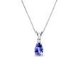 TANZANITE AND DIAMOND PENDANT ON WHITE GOLD CHAIN - TANZANITE NECKLACES - NECKLACES