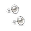 PUCES D’OREILLES EN OR BLANC ET PERLE D’AKOYA - BOUCLES D'OREILLES EN PERLES - PERLES