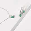 14K WHITE GOLD EMERALD JEWELRY SET - GEMSTONE SETS - FINE JEWELRY