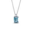 SWISS TOPAZ AND DIAMOND WHITE GOLD NECKLACE - TOPAZ NECKLACES - NECKLACES