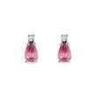 BOUCLES D'OREILLES EN OR BLANC AVEC TOURMALINES ET DIAMANTS - BOUCLES D'OREILLES EN TOURMALINE - BOUCLES D'OREILLES