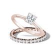 LAB GROWN AND NATURAL DIAMOND BRIDAL RING SET IN ROSE GOLD - ENGAGEMENT AND WEDDING MATCHING SETS - ENGAGEMENT RINGS