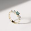 BREATHTAKING BLUE DIAMOND RING IN 14K YELLOW GOLD - FANCY DIAMOND ENGAGEMENT RINGS - ENGAGEMENT RINGS