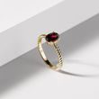 OVAL GARNET GOLD RING - GARNET RINGS - RINGS