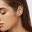 Heart-shaped rhodolite earrings in rose gold