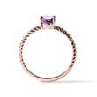BAGUE EN OR ROSE AVEC AMÉTHYSTE OVALE - BAGUES EN AMÉTHYSTE - BAGUES