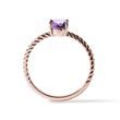 OVAL AMETHYST ROSE GOLD RING - AMETHYST RINGS - RINGS