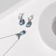 Earrings with Brilliants and Swiss Topaz in White Gold