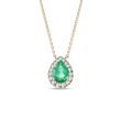 ELEGANTE DIAMANTHALSKETTE MIT SMARAGD IN GELBGOLD - KETTEN MIT SMARAGD - KETTEN