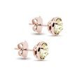 BOUCLES D'OREILLES EN OR ROSE AVEC QUARTZ CITRON - BOUCLES D'OREILLES AVEC GEMMES - BOUCLES D'OREILLES