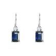 Sapphire and diamond earrings in white gold