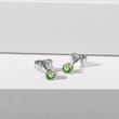 PUCES D'OREILLES EN OR BLANC AVEC DIAMANTS VERTS - PUCES D'OREILLES EN DIAMANT - BOUCLES D'OREILLES