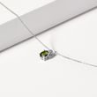 HALSKETTE MIT DIAMANTEN IN 14 KT WEISSGOLD - KETTEN MIT MOLDAVIT - KETTEN